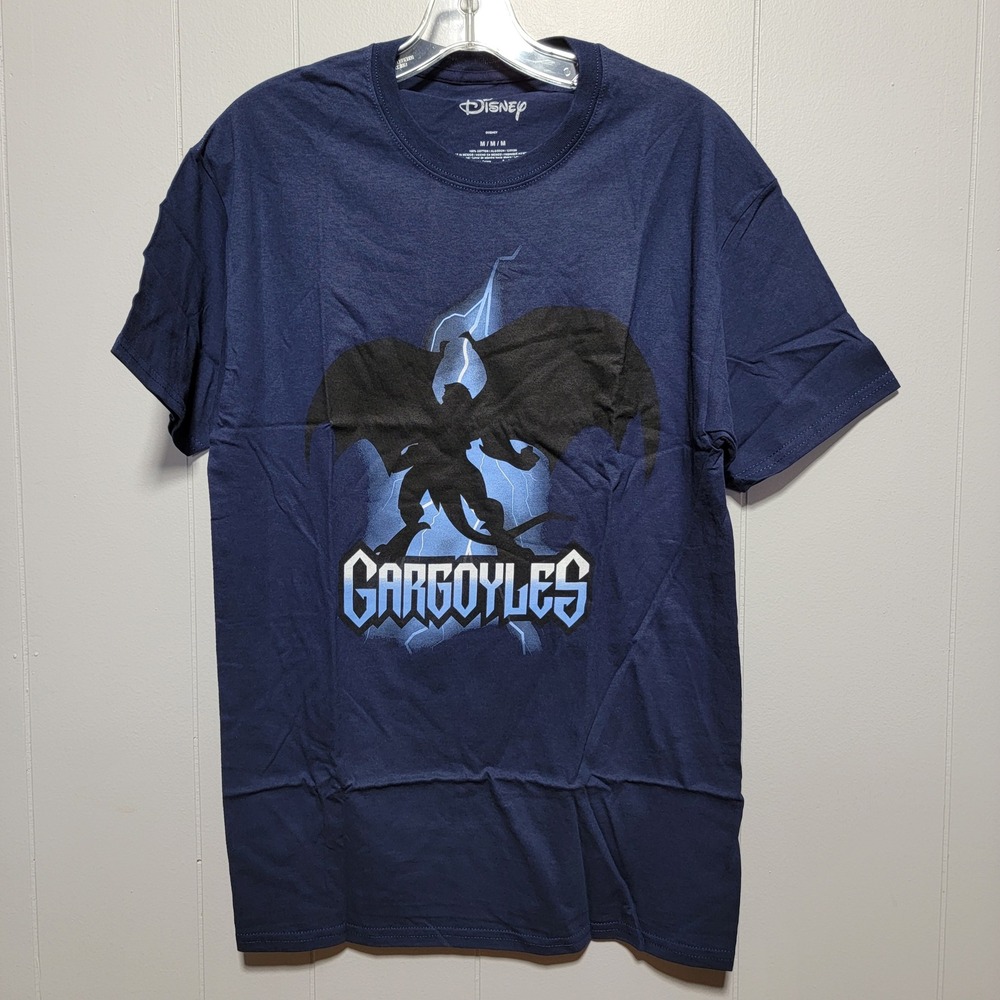 Disney Gargoyles Goliath Graphic T-Shirt Mens Medium Navy Blue 90s Cartoon Tee